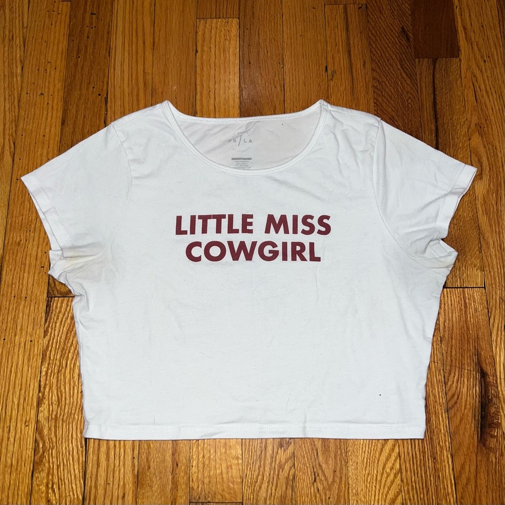 little miss cowgirl cropped tee